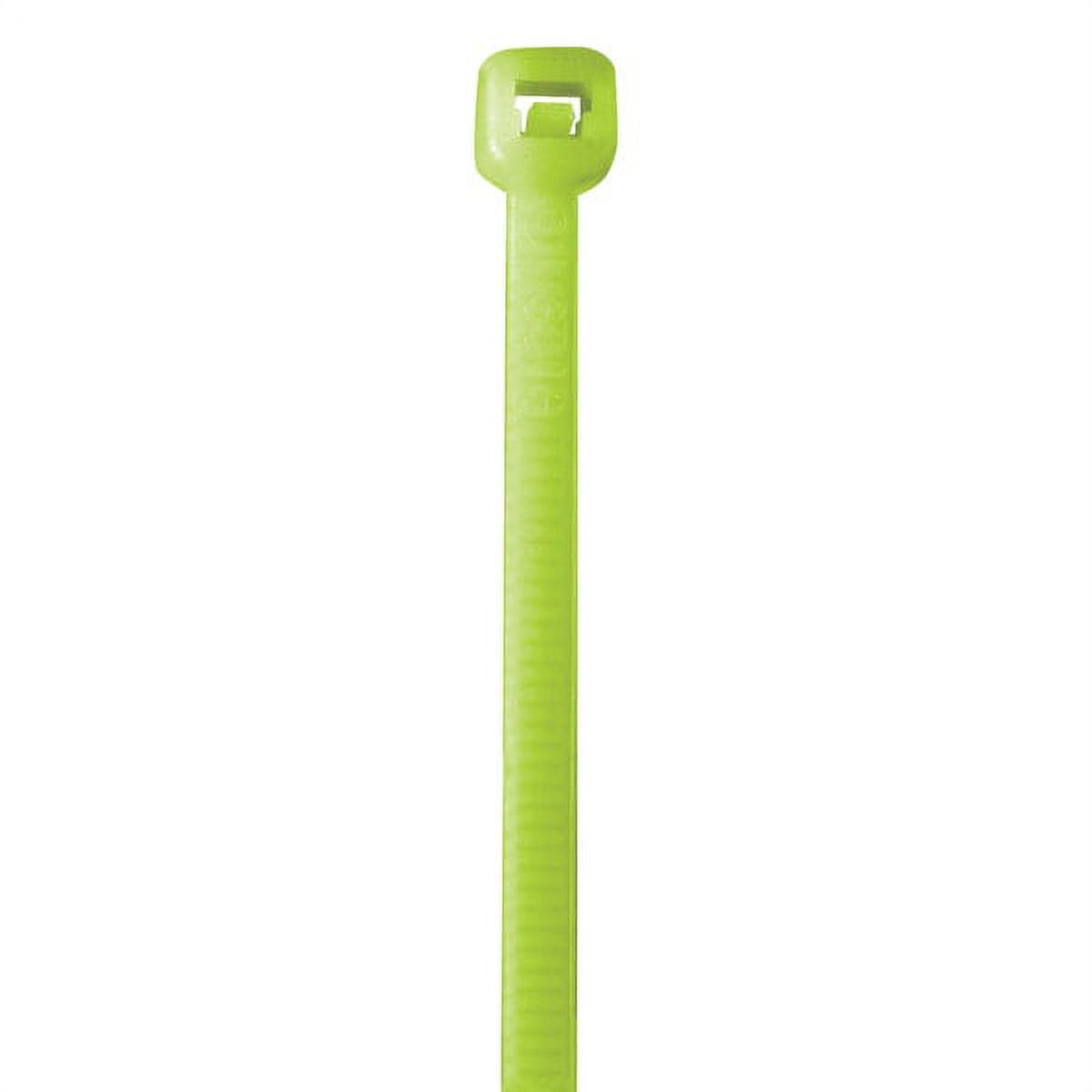 Cable Tie, 14 in L, Fluorescent Green, Nylon, 50 lb Strength, 1000 PK