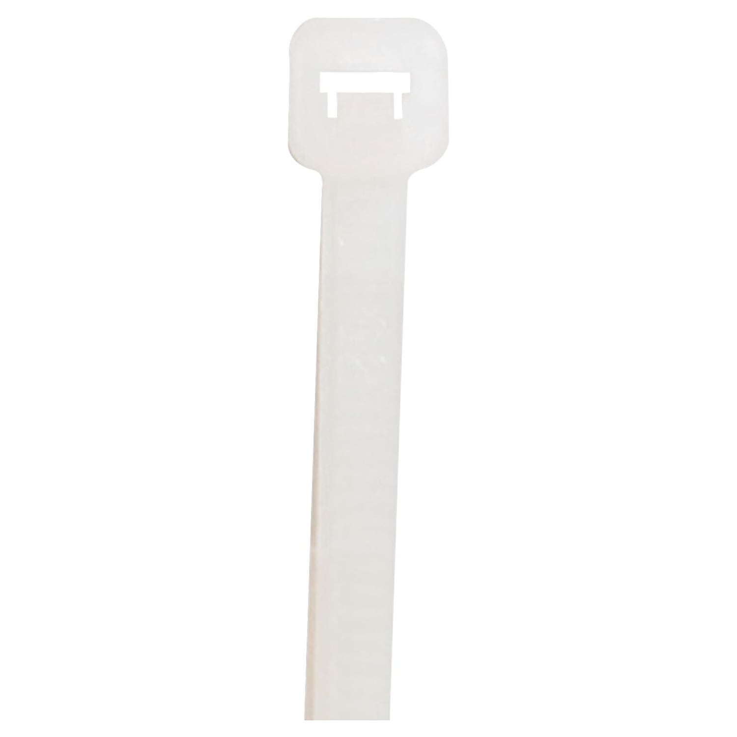 Cable Tie, 18 in L, Natural, Nylon 6/6, 120 lb Strength, 100 PK