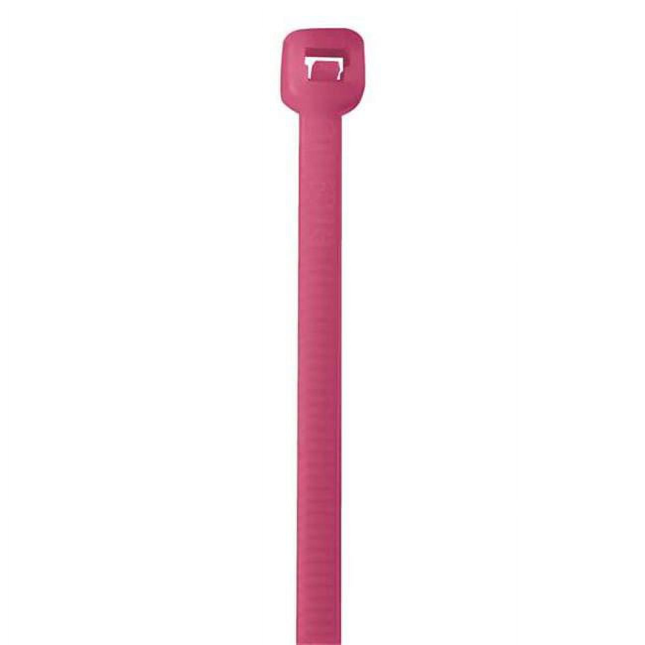 Cable Tie, 18 in L, Fluorescent Pink, 50 lb Strength