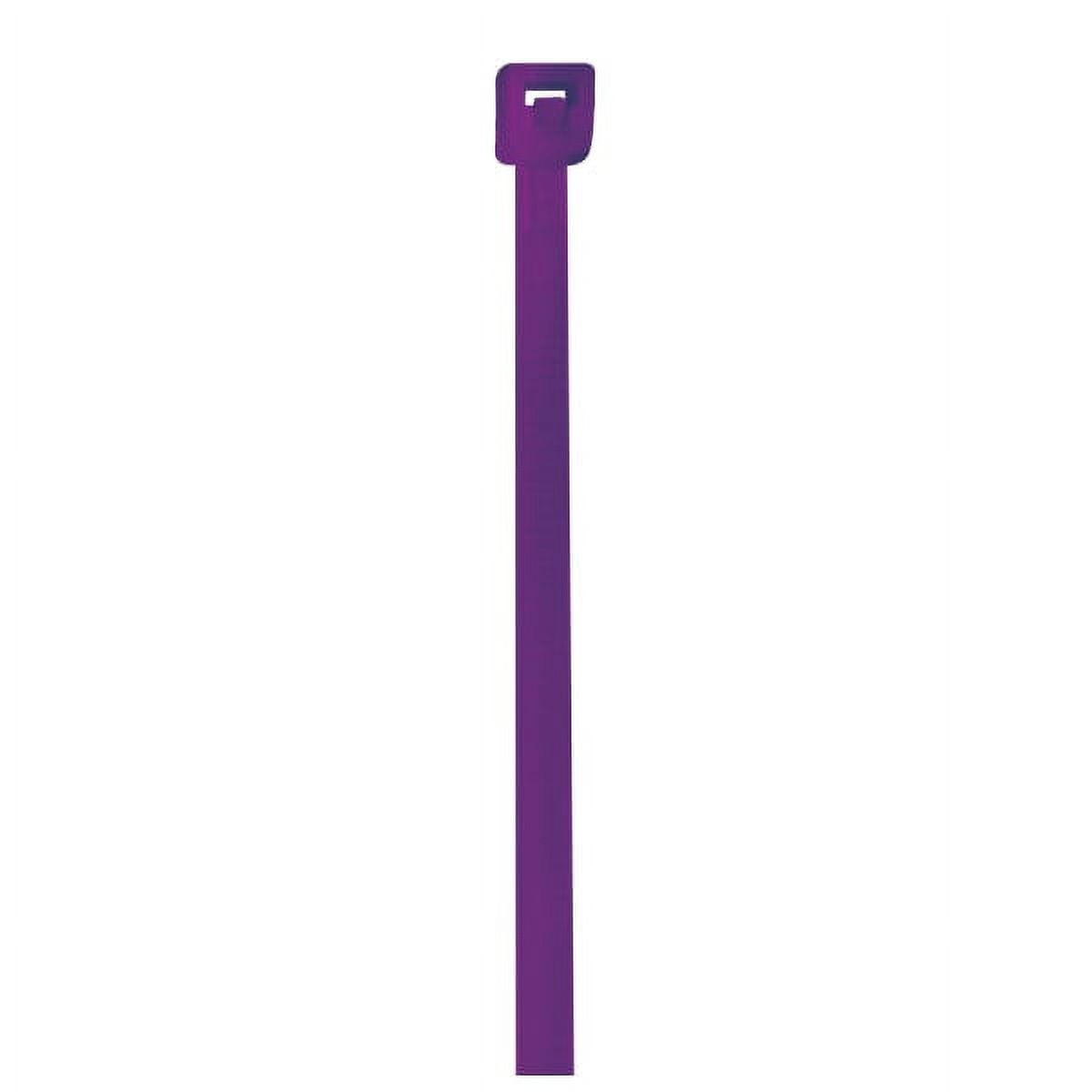 Cable Tie, 4 in L, Purple, Nylon, 18 lb Strength