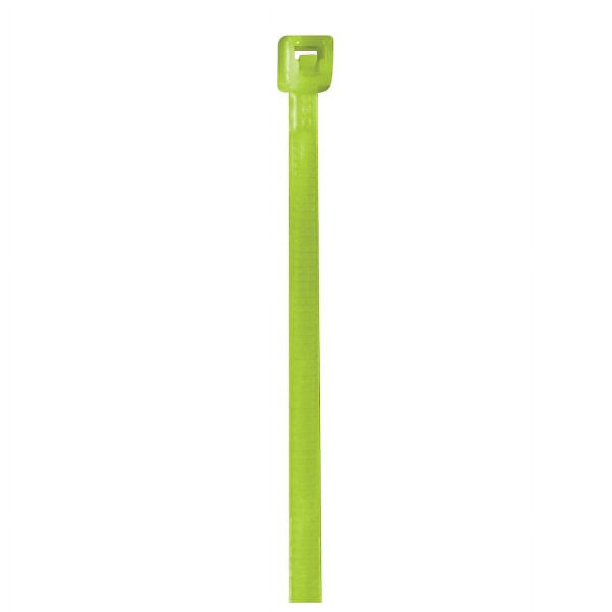 Cable Tie, 4 in L, Fluorescent Green, Nylon, 18 lb Strength, 1000 PK