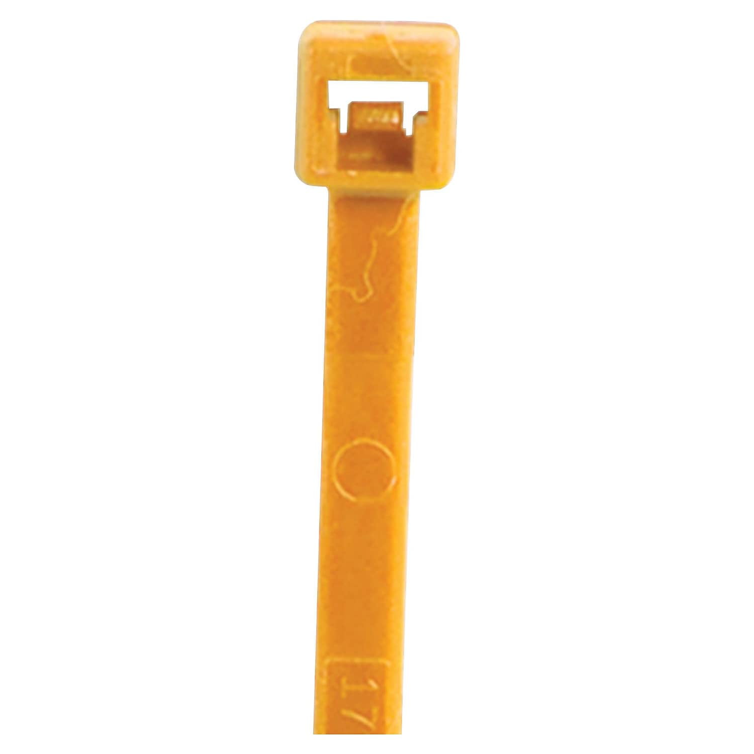 Cable Tie, 4 in L, Fluorescent Orange, Nylon, 18 lb Strength