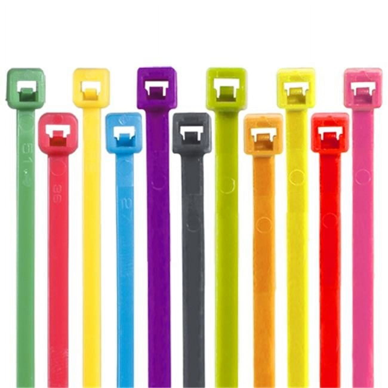 Cable Tie, 4 in L, Fluorescent Yellow, Nylon, 18 lb Strength