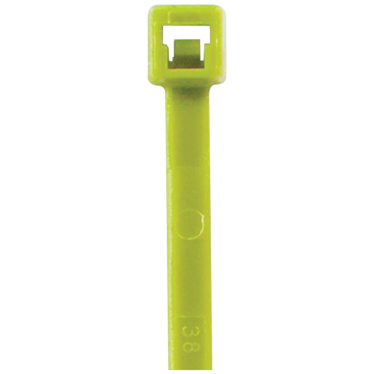Cable Tie, 5-1/2 in L, Fluorescent Green, Nylon, 40 lb Strength