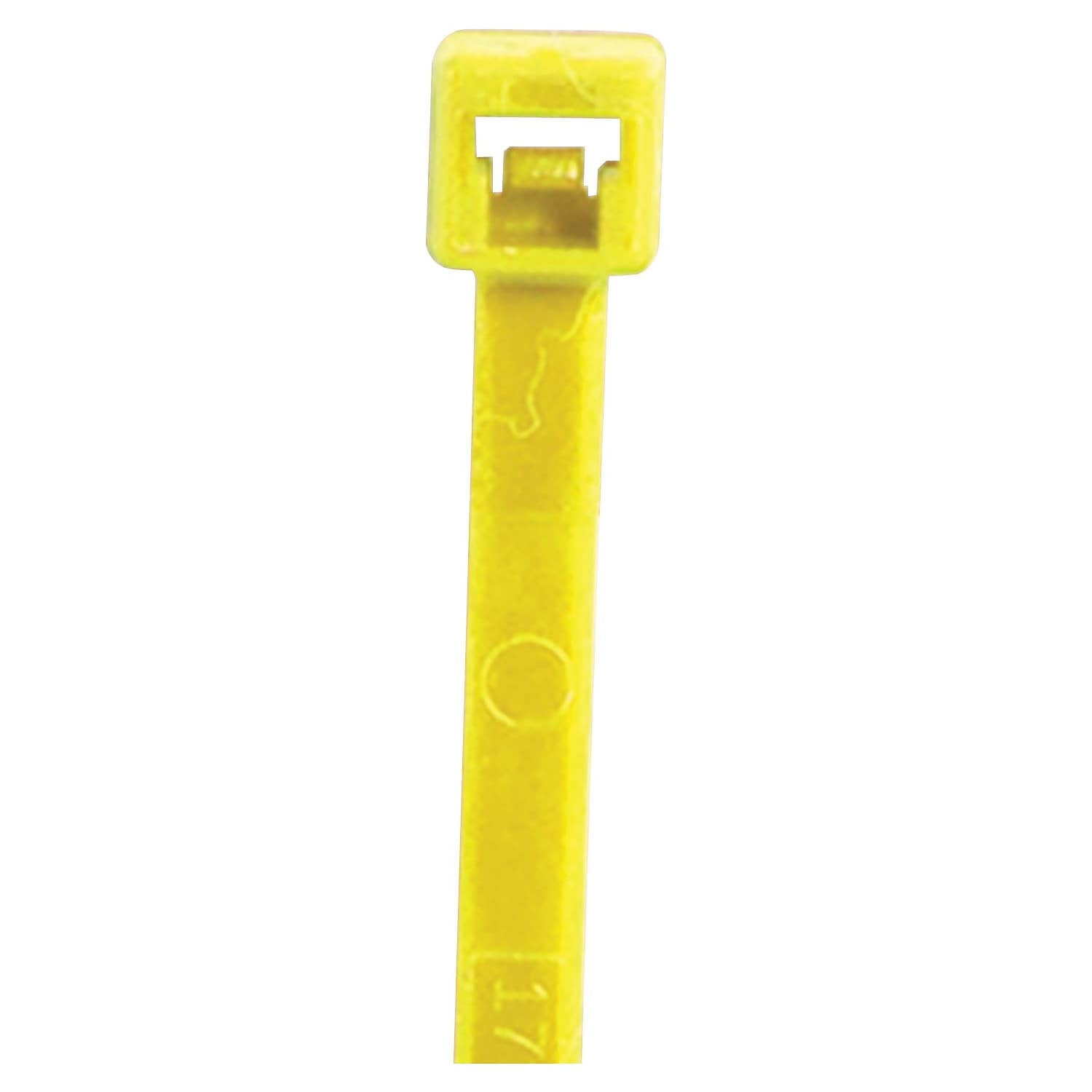 Cable Tie, 8 in L, Fluorescent Yellow, Nylon, 40 lb Strength, 1000 PK