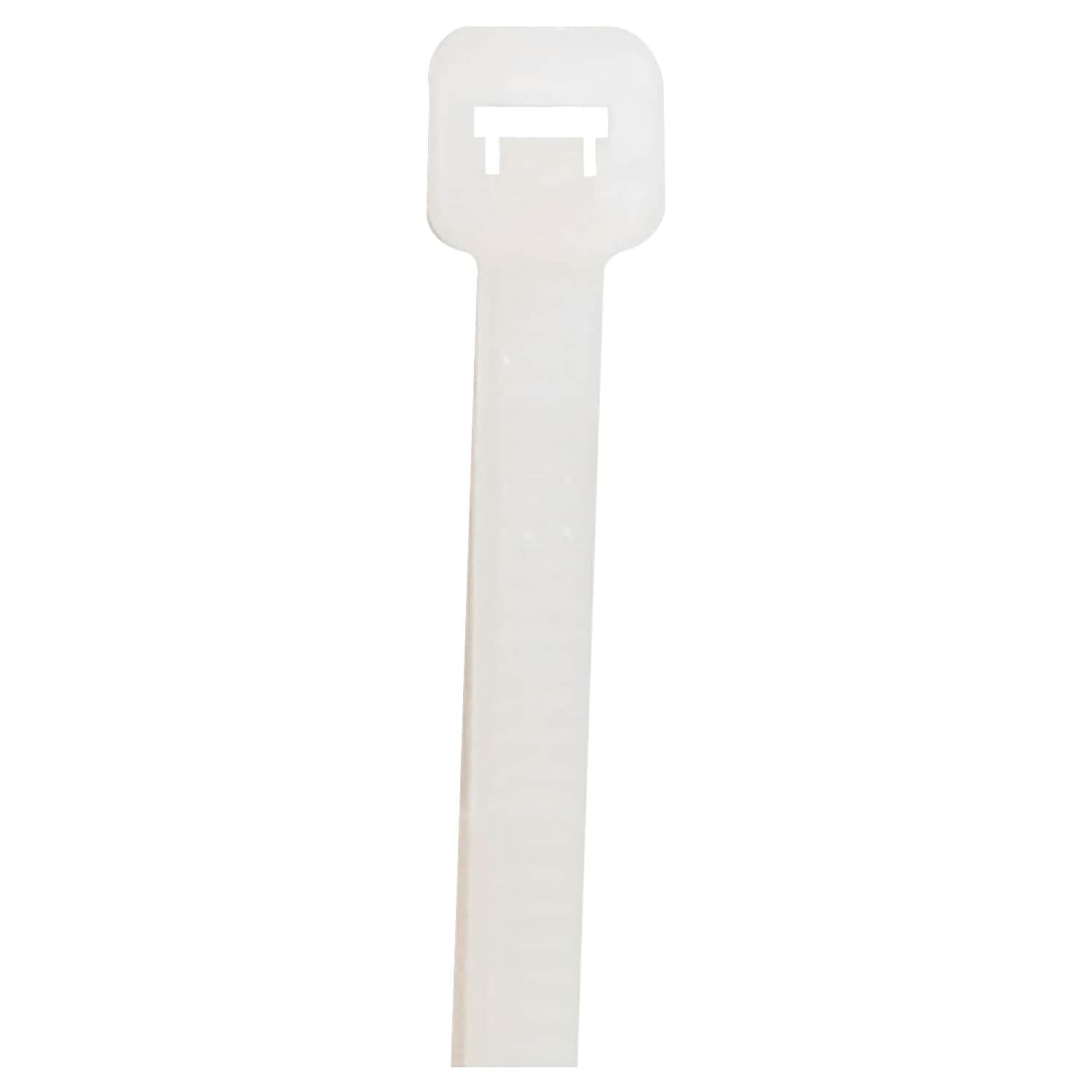 Cable Tie, 5 in L, Natural, Nylon 6/6, 40 lb Strength