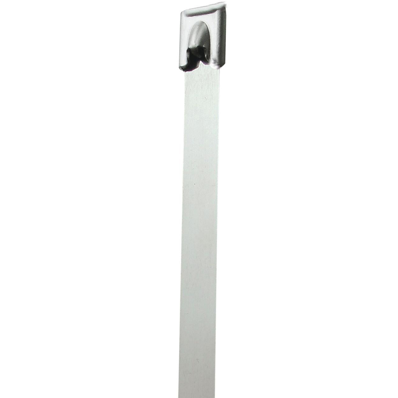 8 in. No.of 150 Stainless Steel Cable Ties - Silver - 0.18in. W x 8in. L