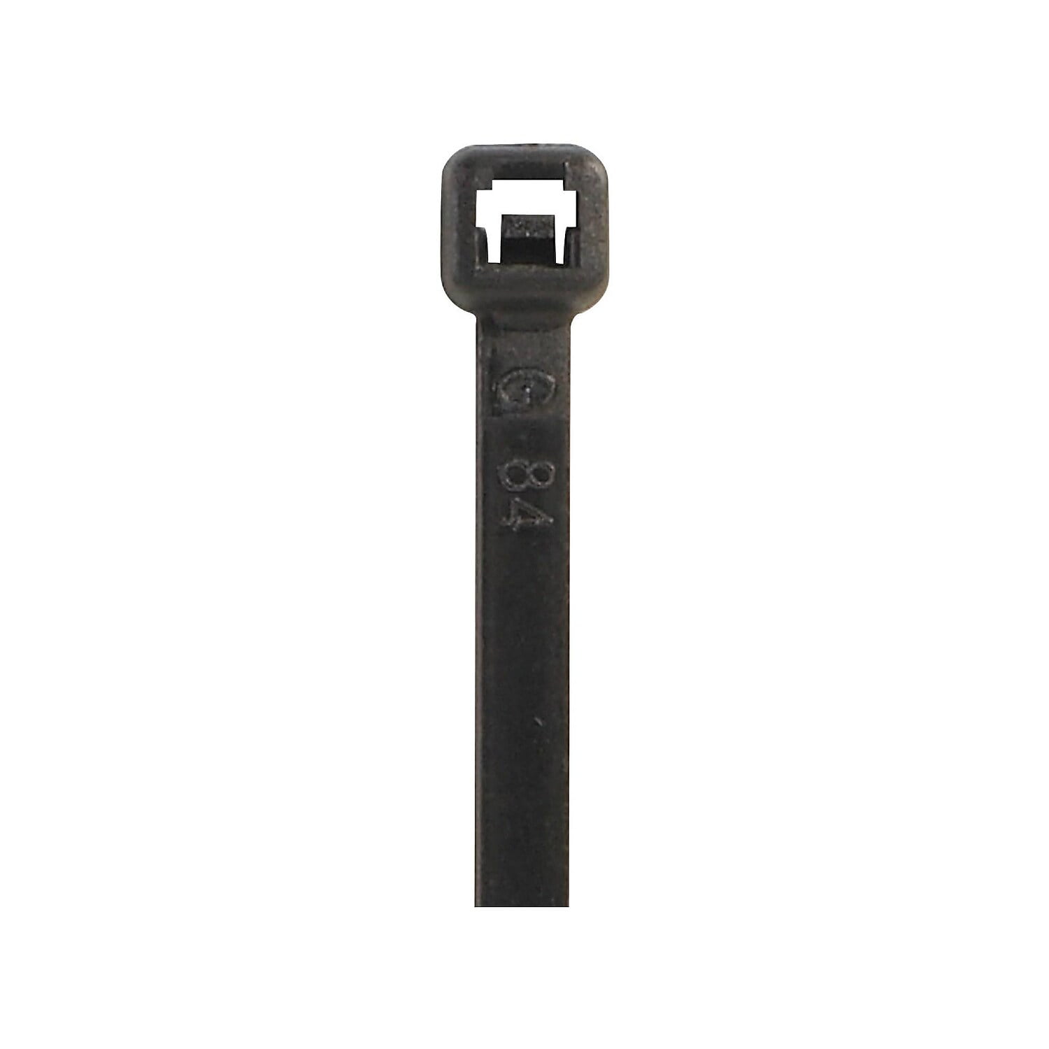 Cable Tie, 8 in L, Black, 120 lb Strength