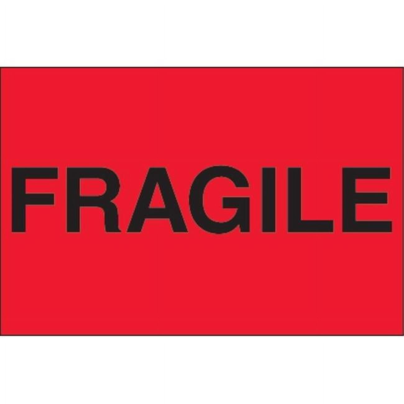 2 x 3 in. - Fragile Fluorescent Red Labels - Roll of 500