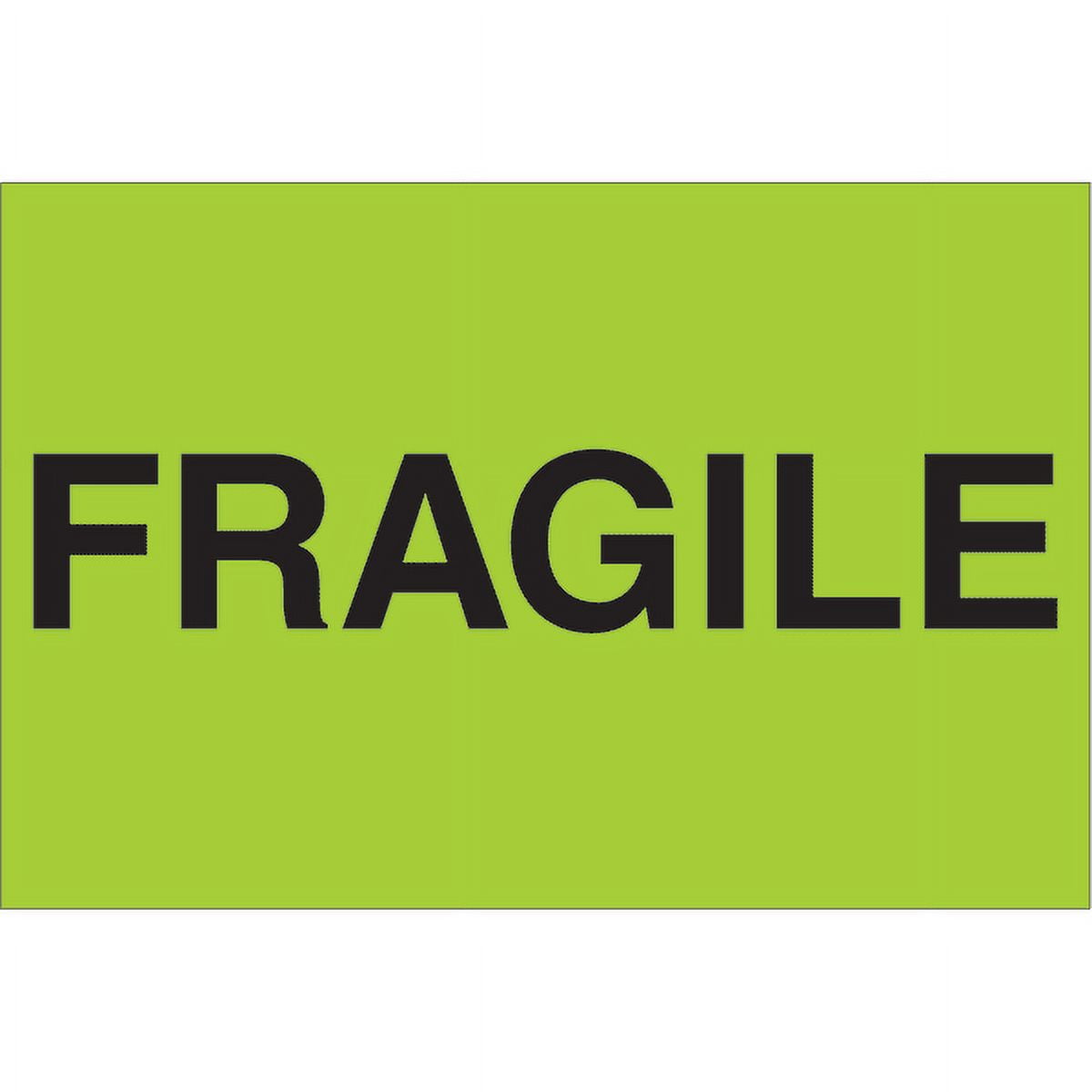 2 x 3 in. - Fragile Fluorescent Green Labels