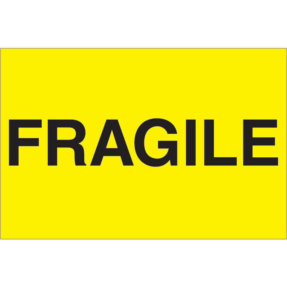 Tape Logic DL1057 2 x 3 in. - Fragile Fluorescent Yellow Labels, Fluorescent Yellow - Roll of 500