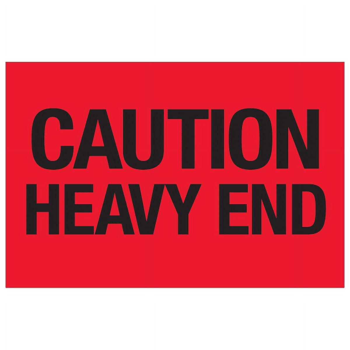 2 x 3 in. - Caution - Heavy End Fluorescent Red Labels
