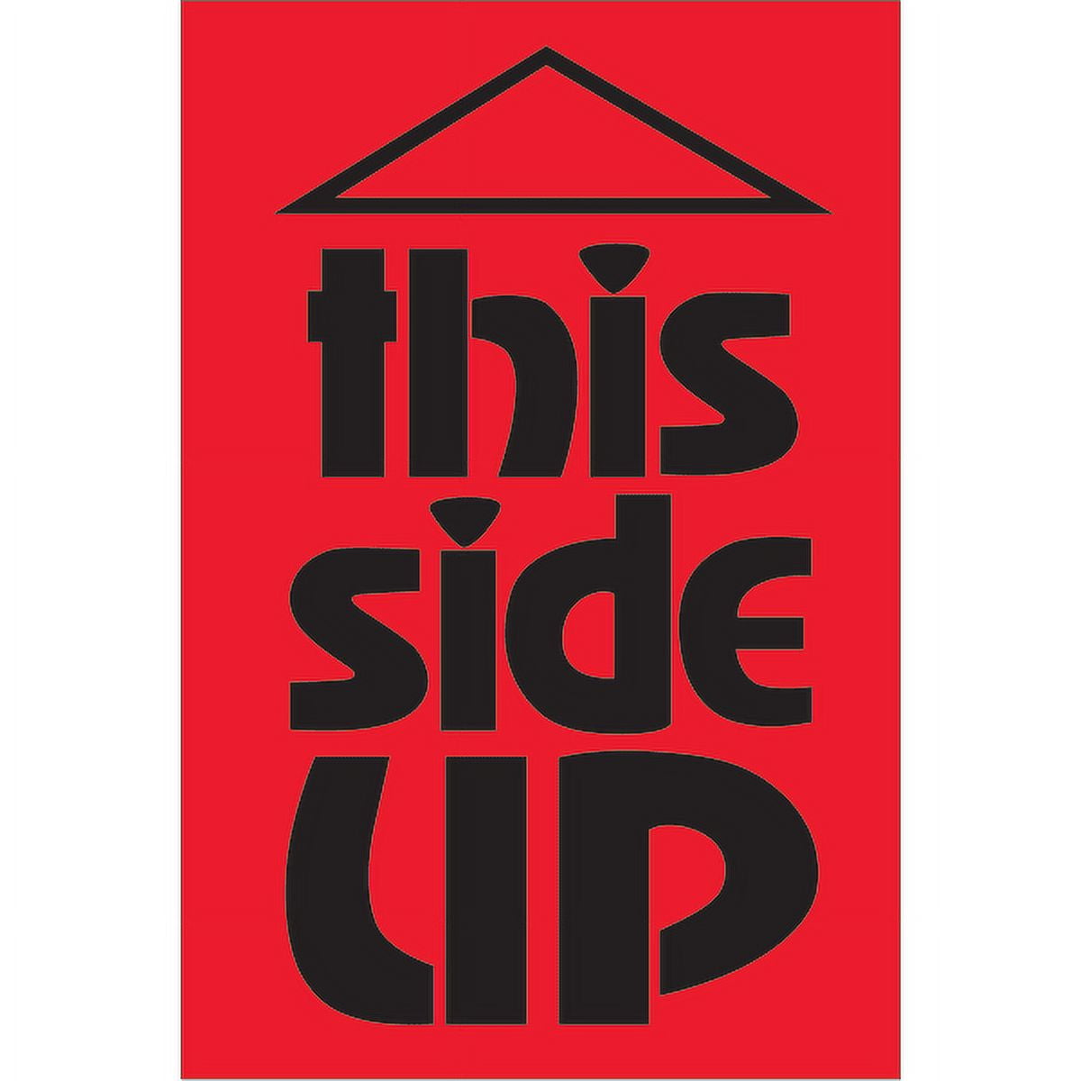 2 x 3 in. - This Side Up Fluorescent Red Labels - Roll of 500