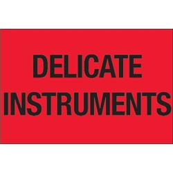 2 x 3 in. - Delicate Instruments Fluorescent Red Labels - Roll of 500