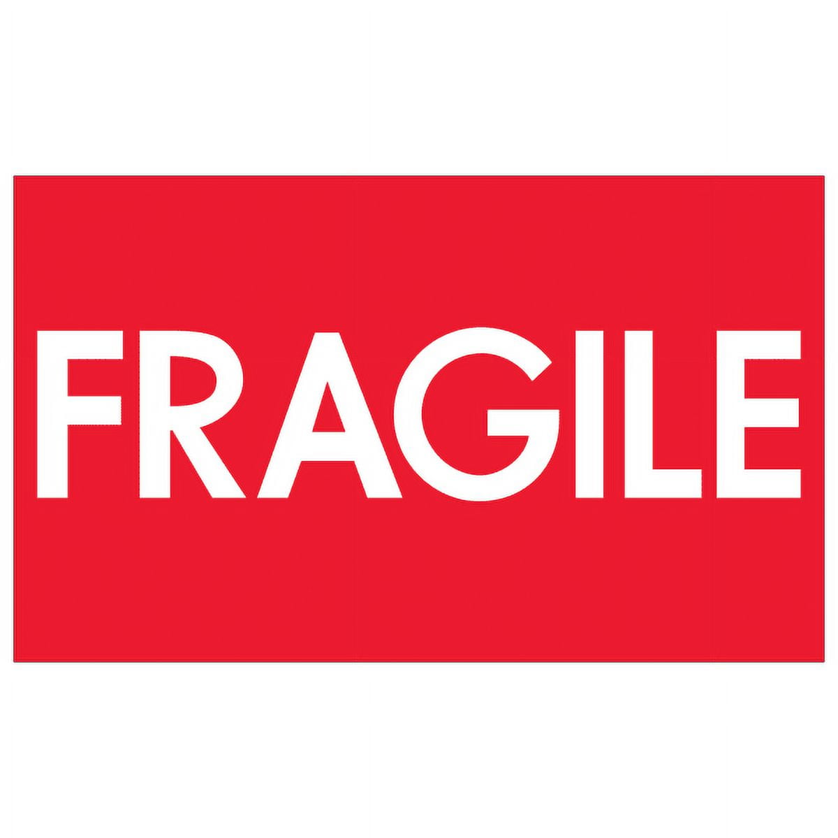 3 x 5 in. - Fragile High Gloss Labels - Red & White