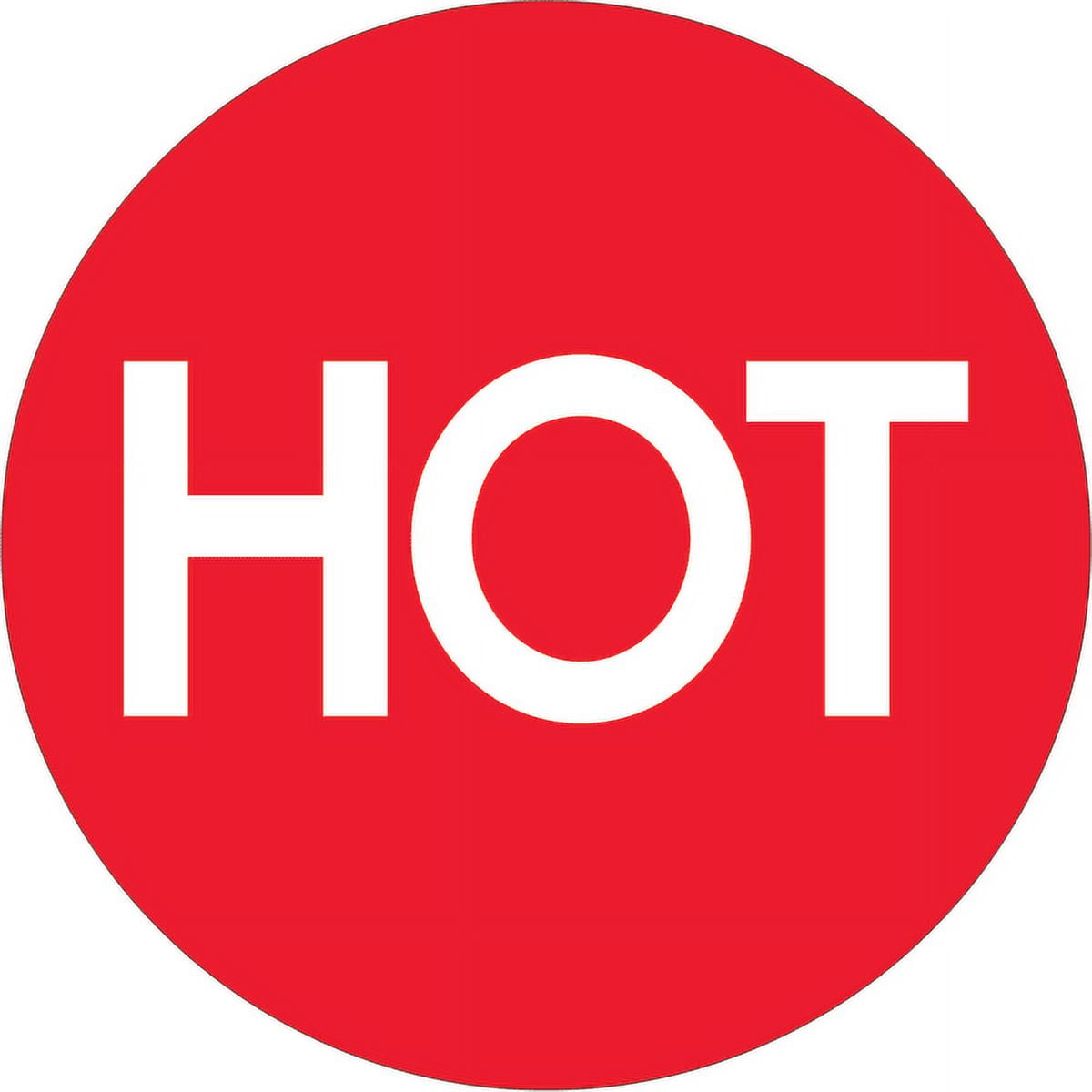 Tape Logic  2 in. Circle - Hot High Gloss Labels, Red & White - Roll of 500