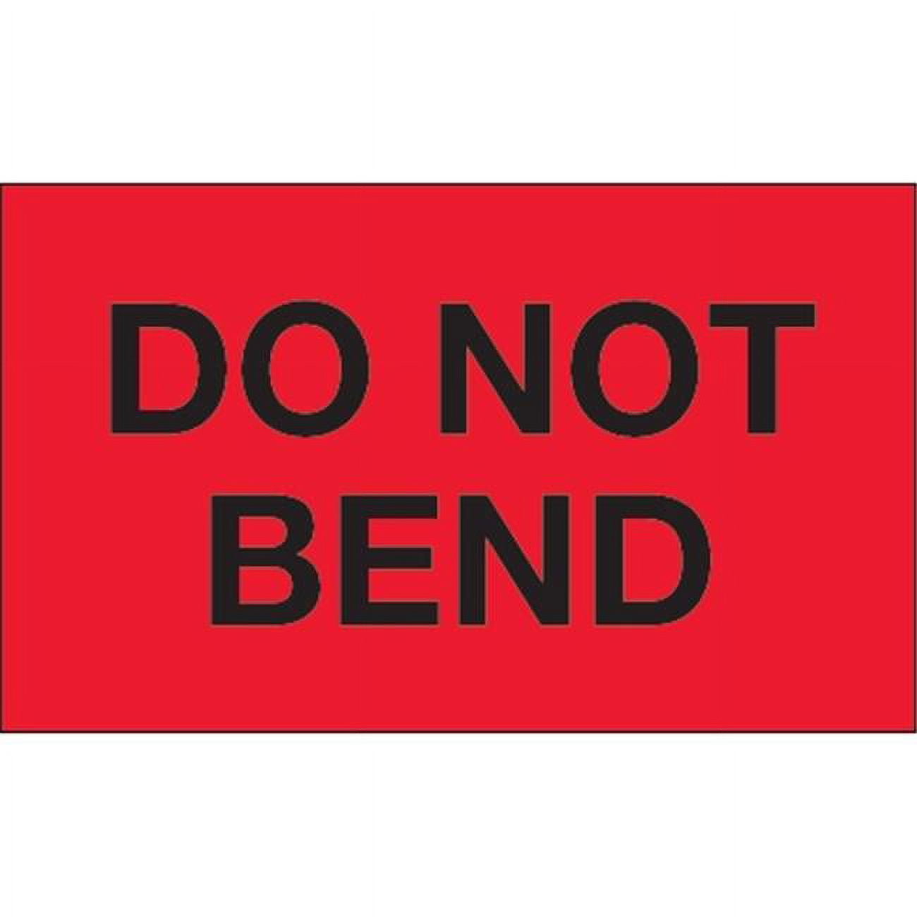 3 x 5 in. - Do Not Bend Fluorescent Red Labels - Roll of 500