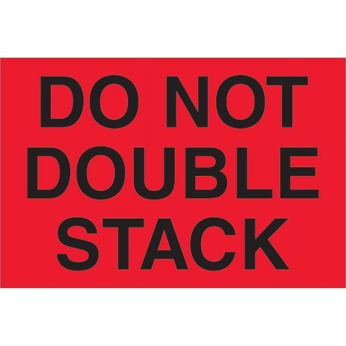 Tape Logic DL1092 2 x 3 in. - Do Not Double Stack Fluorescent Red Labels - Roll of 500
