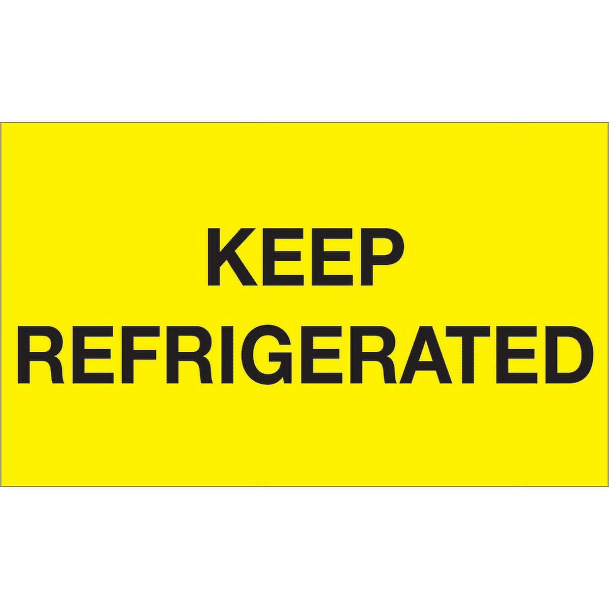 3 x 5 in. - Keep Refrigerated Fluorescent Yellow Labels