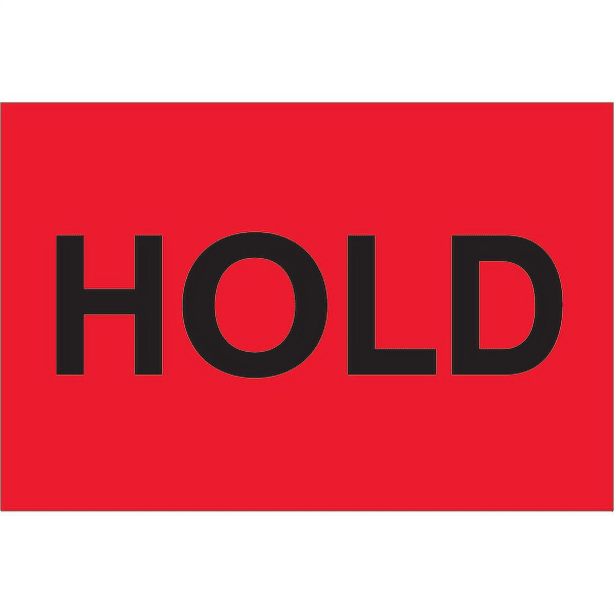 2 x 3 in. - Hold Fluorescent Red Labels - Roll of 500