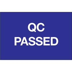 2 x 3 in. - QC Passed Labels, Blue & White - Roll of 500