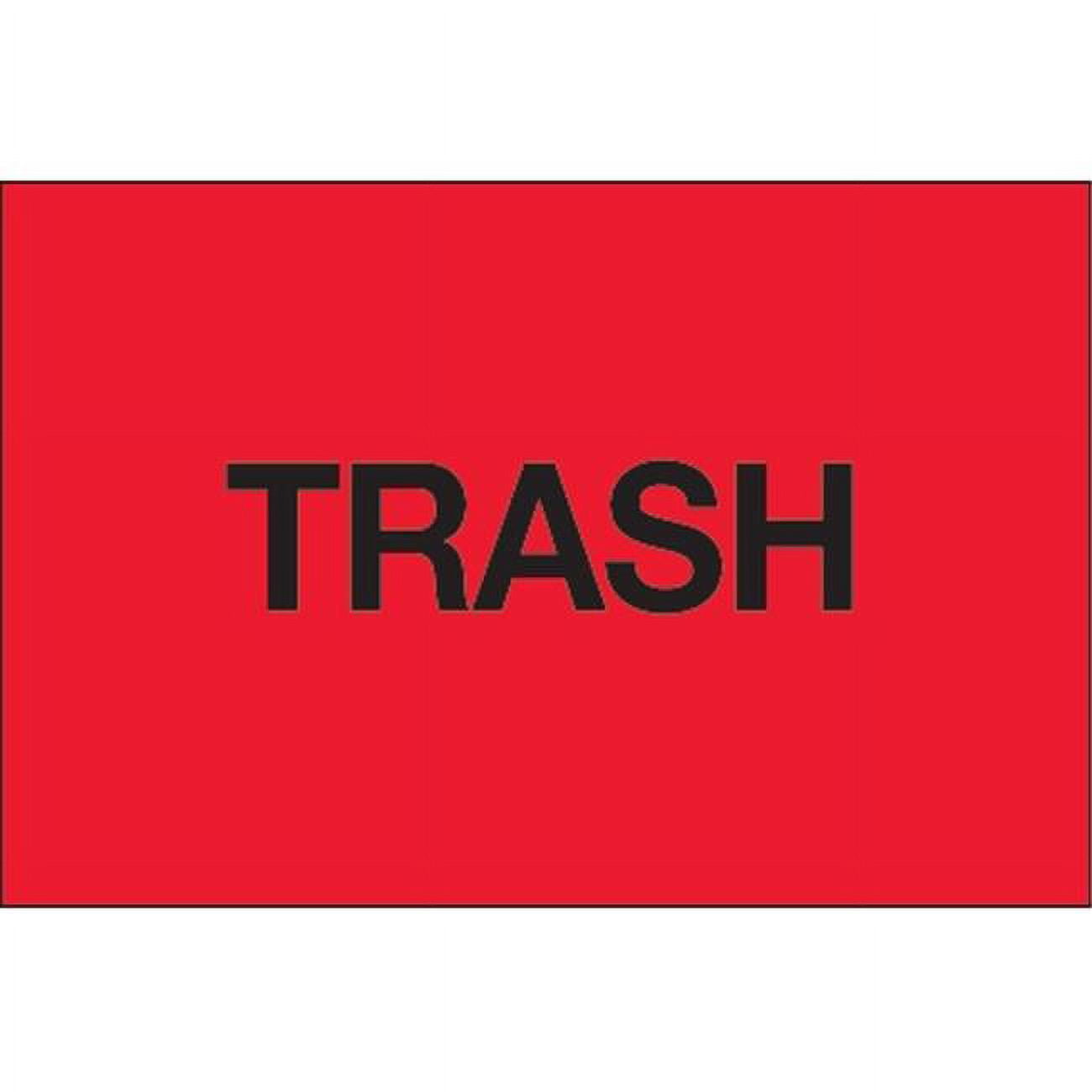 2 x 3 in. - Trash Fluorescent Red Labels