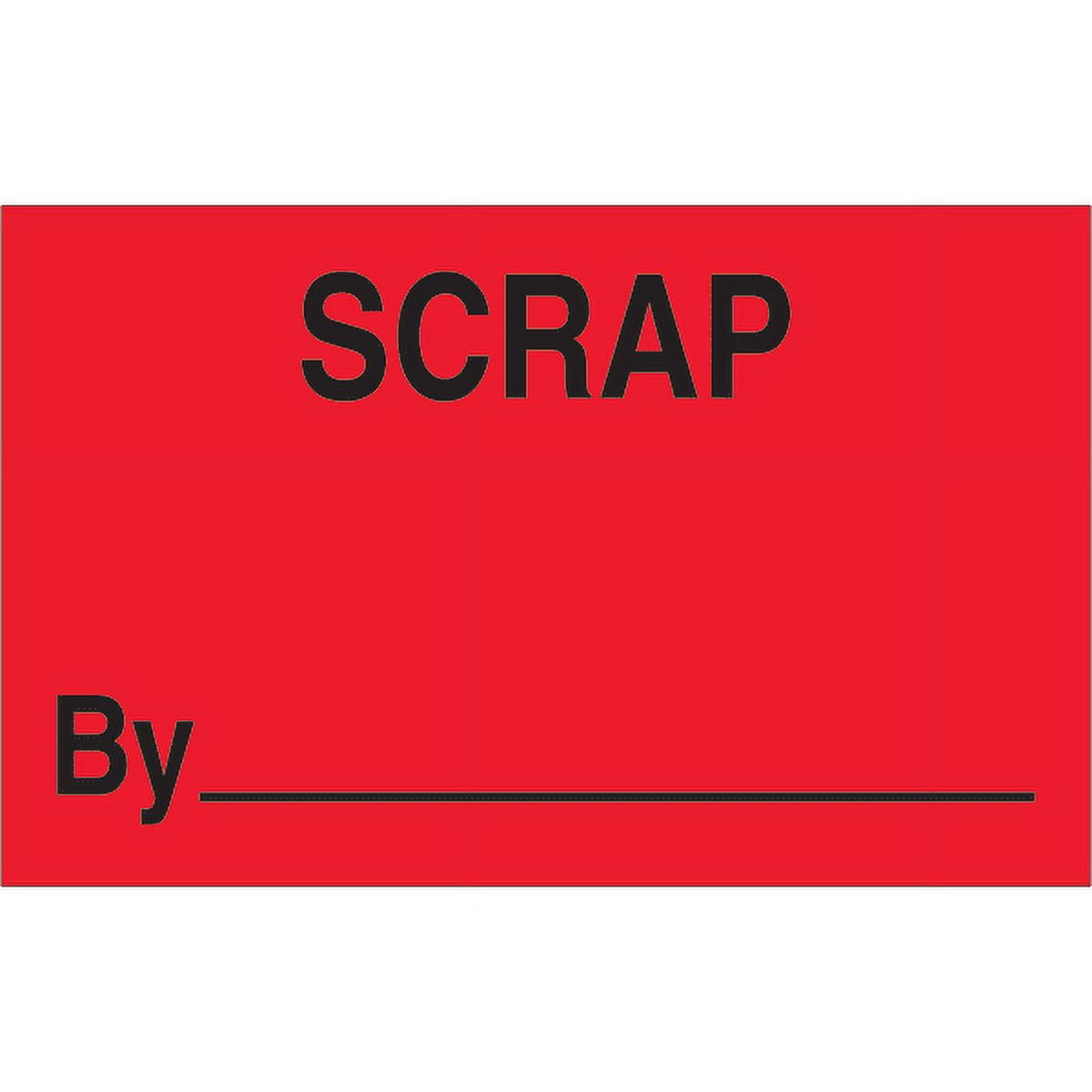 1.25 x 2 in. - Scrap By Fluorescent Red Labels