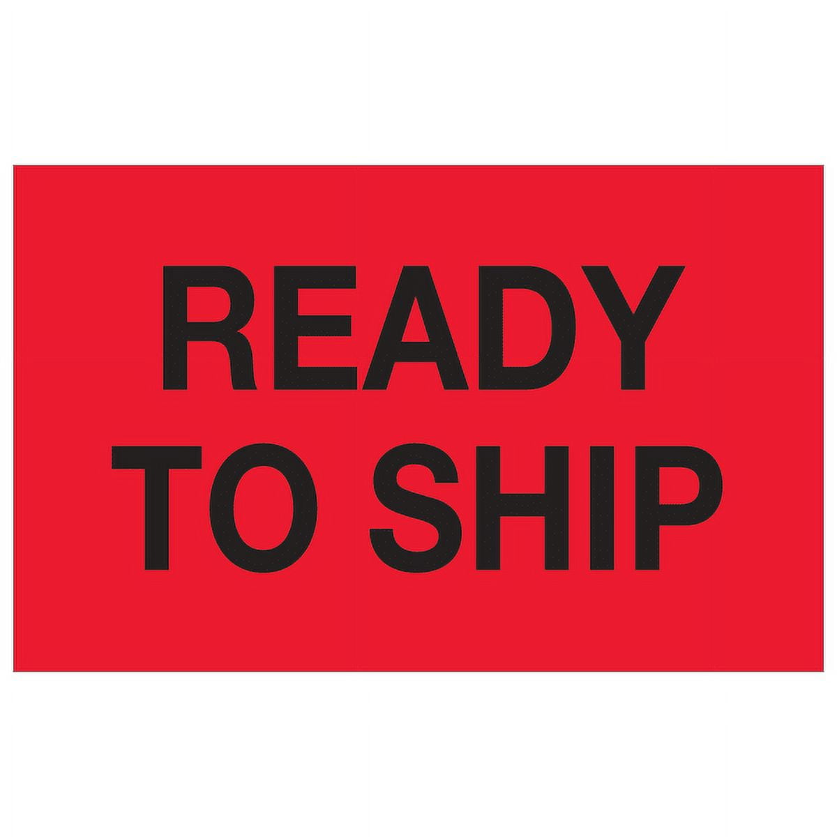 1.25 x 2 in. - Ready To Ship Fluorescent Red Labels