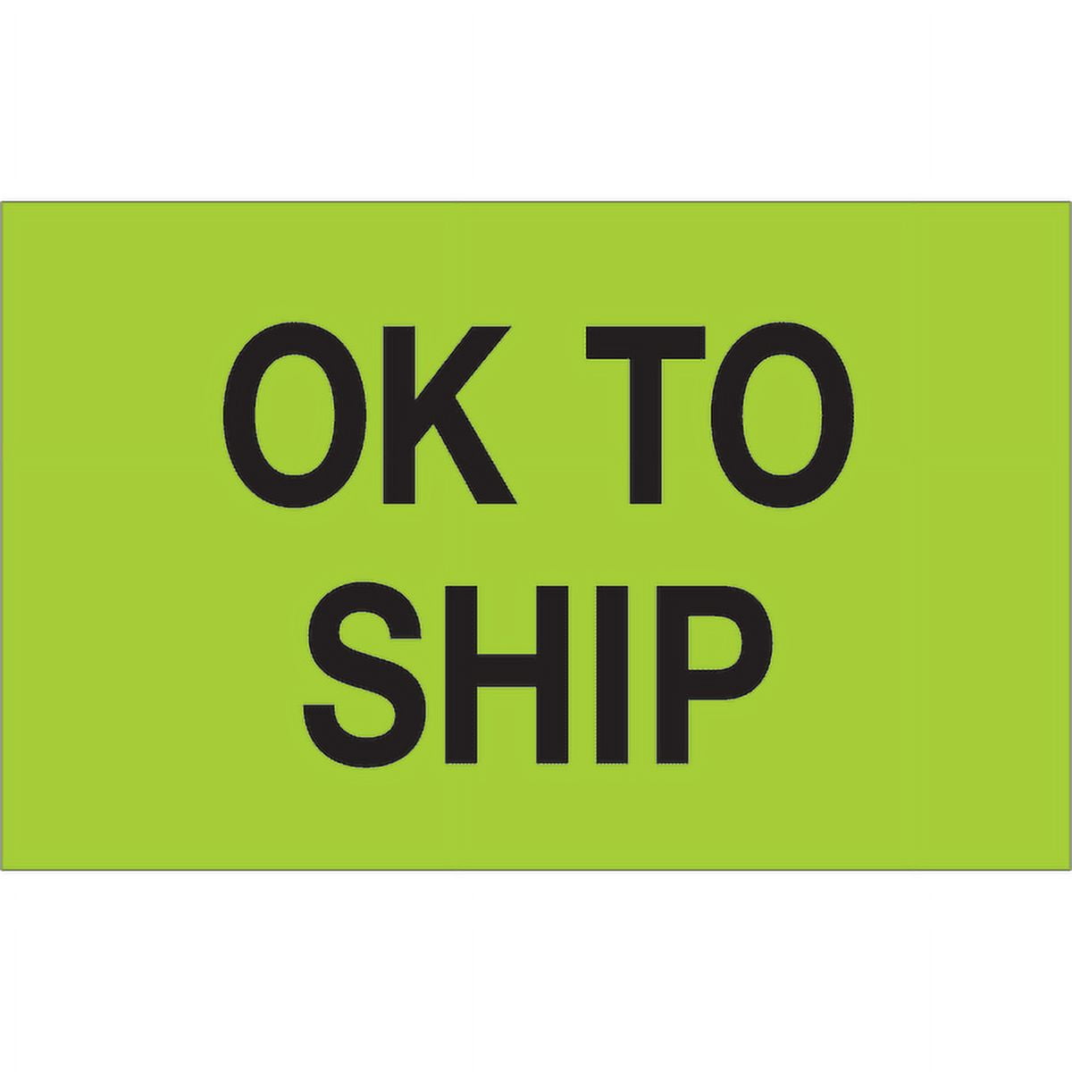 1.25 x 2 in. - OK To Ship Fluorescent Green Labels