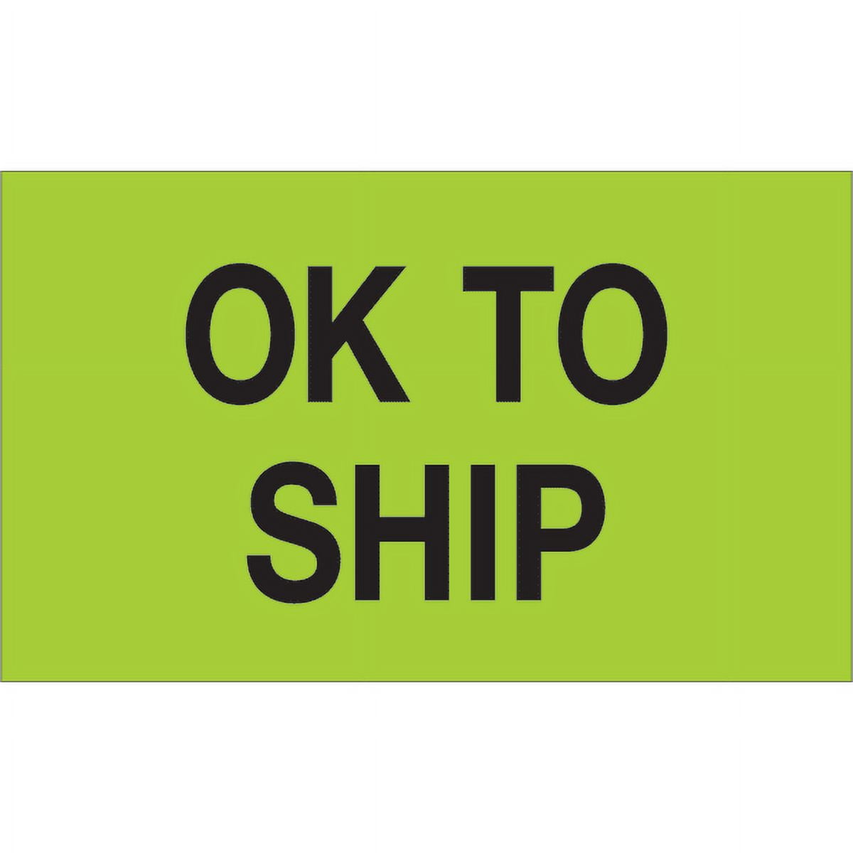 3 x 5 in. - OK To Ship Fluorescent Green Labels