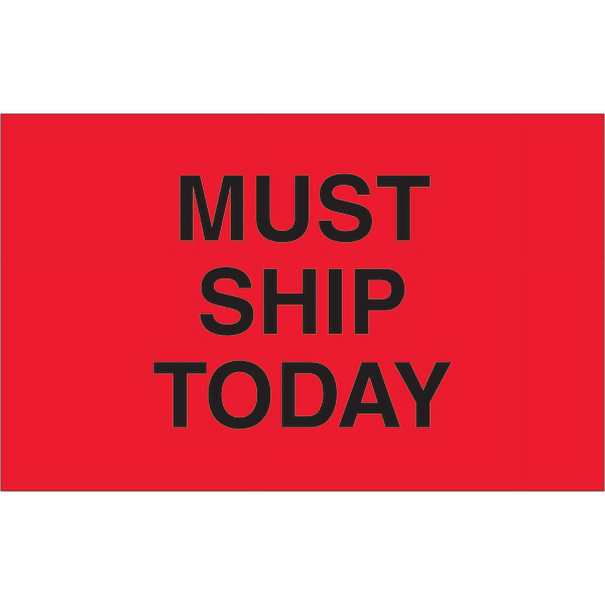 1.25 x 2 in. - Must Ship Today Fluorescent Red Labels