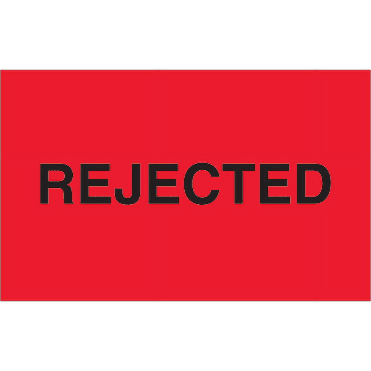 1.25 x 2 in. - Rejected Fluorescent Red Labels