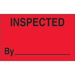 1.25 x 2 in. - Inspected Fluorescent Red Labels