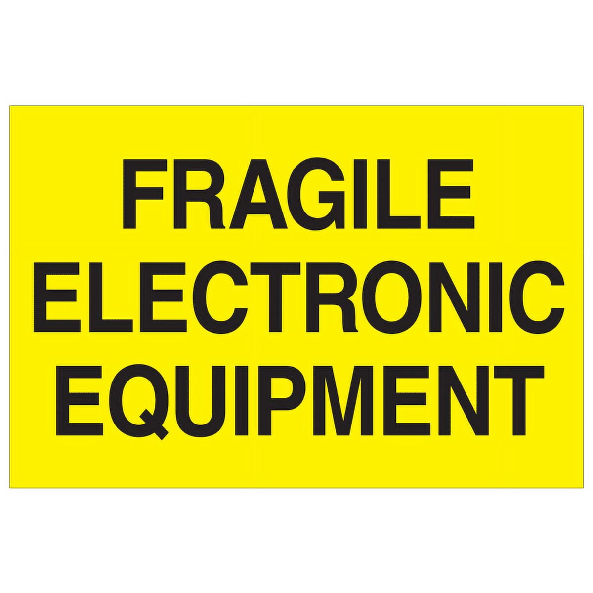 Tape Logic DL1193 2 x 3 in. - Fragile - Electronic Equipment Fluorescent Yellow Labels - Roll of 500