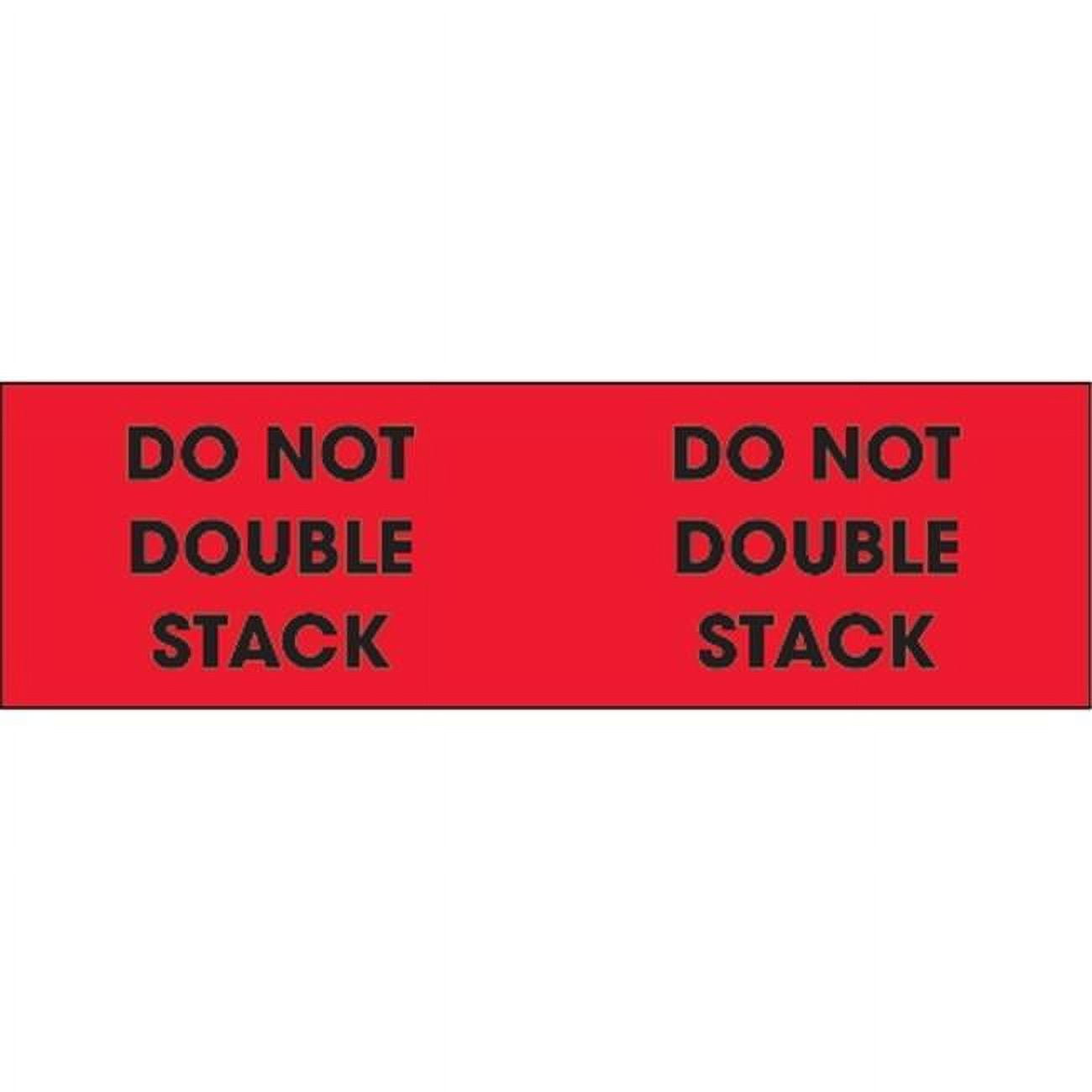 3 x 10 in. - Do Not Double Stack Fluorescent Red Labels - Roll of 500