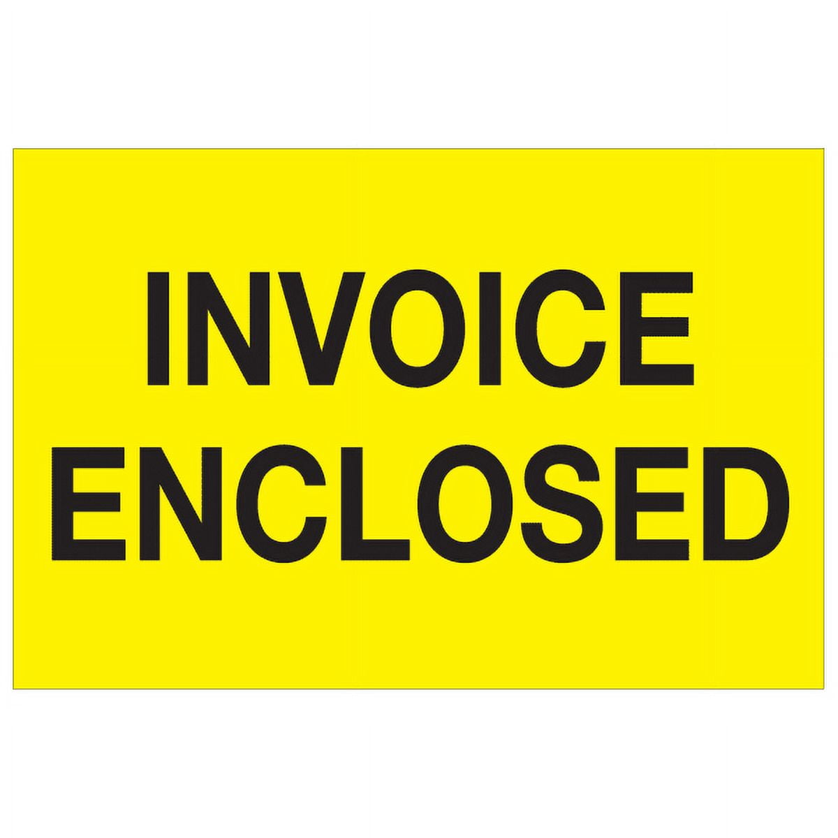 2 x 3 in. - Invoice Enclosed Fluorescent Yellow Labels