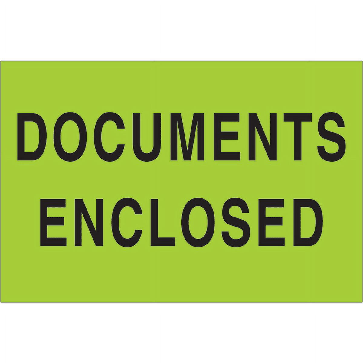2 x 3 in. - Documents Enclosed Fluorescent Green Labels