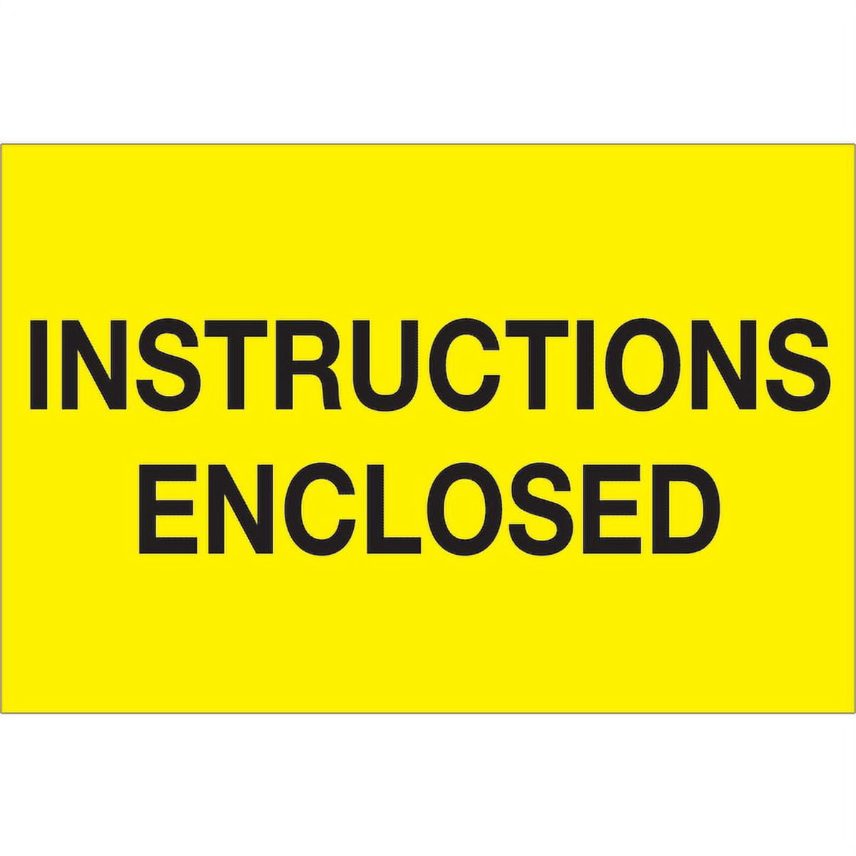 Tape Logic DL1209 2 x 3 in. - Instructions Enclosed Fluorescent Yellow Labels - Roll of 500