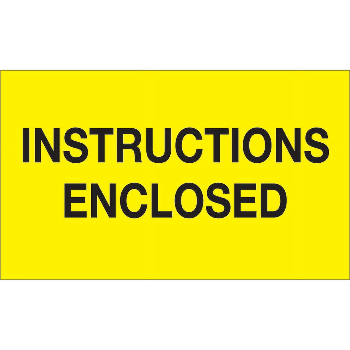 3 x 5 in. - Instructions Enclosed Fluorescent Yellow Labels