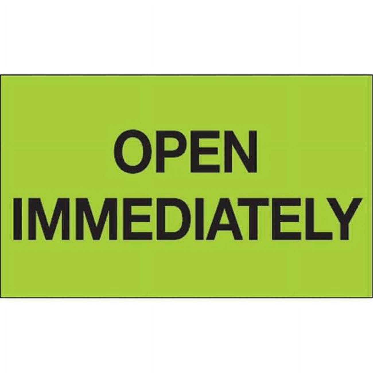 3 x 5 in. - Open Immediately Fluorescent Green Labels