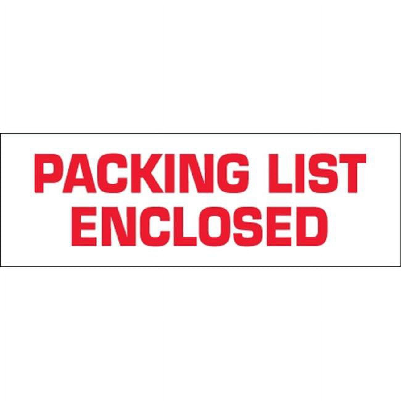 Tape Logic T902P036PK 2 in. x 110 yards - Packing List Enclosed Pre-Printed Carton Sealing Tape, Red & White - Pack of 6