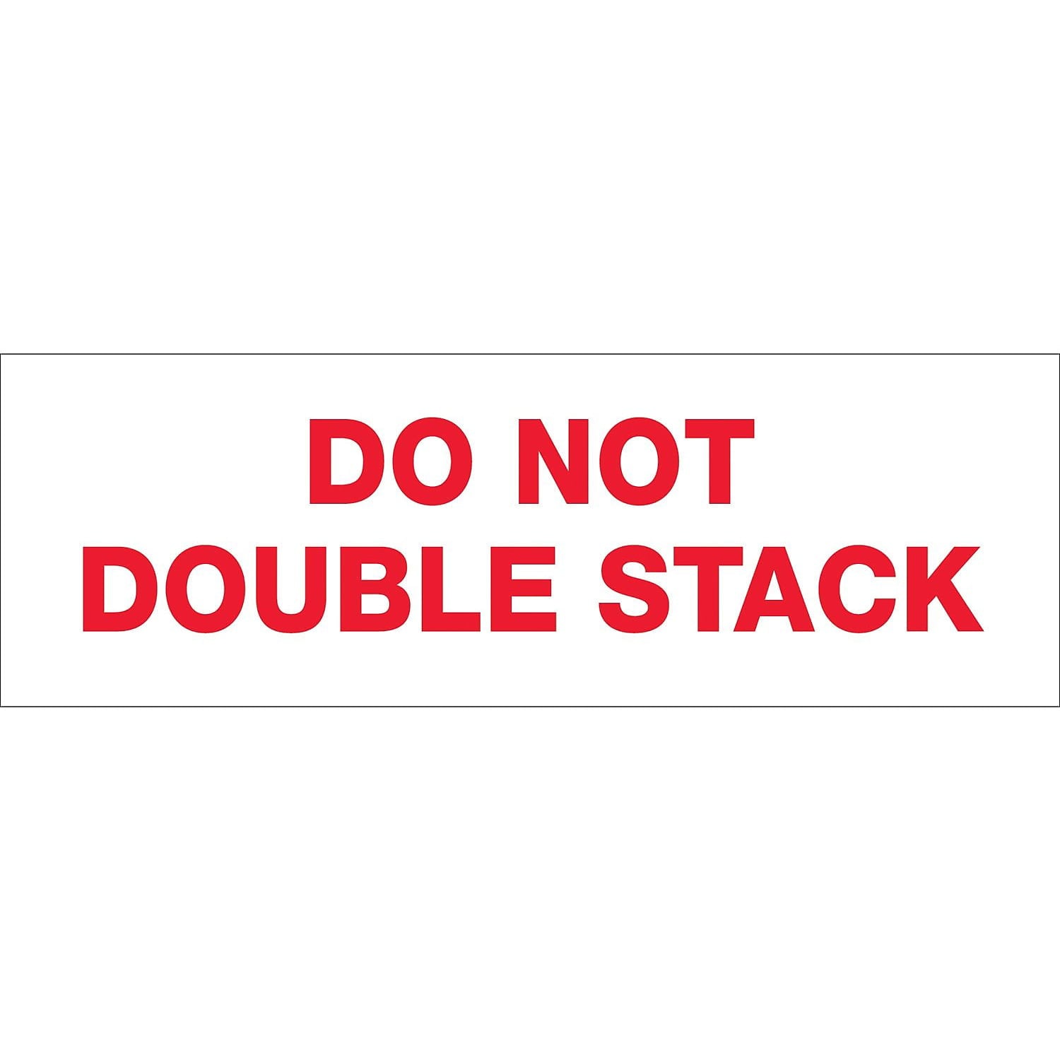 Tape Logic T902P18 2 in. x 110 yards - Do Not Double Stack Pre-Printed Carton Sealing Tape, Red & White - Case of 36