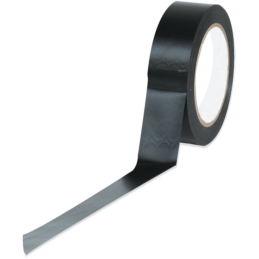 1 in. x 36 yards Black Solid Vinyl Safety Tape - Case of 48