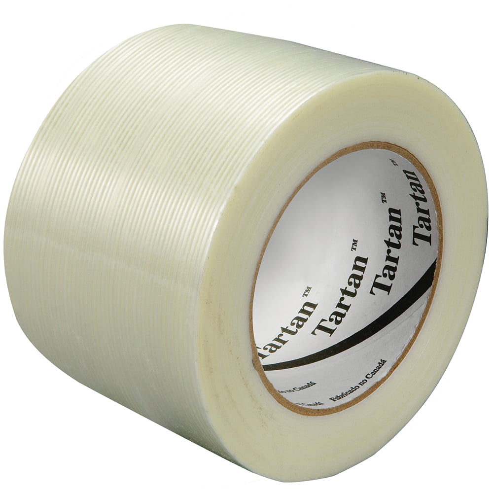 Strapping Tape, 4 mil Thick, 3 in W x 180 ft L, 3 in Core Dia., Clear, 12 PK