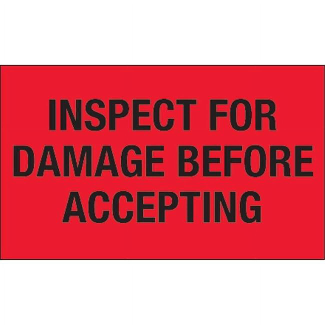 Tape Logic DL1219 3 x 5 in. - Inspect For Damage Before Accepting Fluorescent Red Labels - Roll of 500