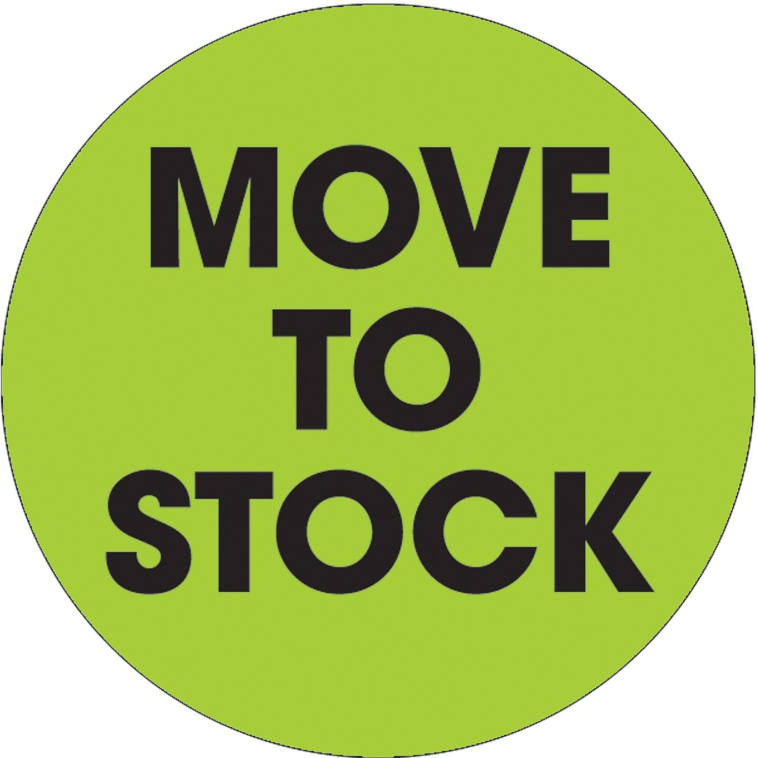 2 in. Circle - Move To Stock Fluorescent Green Labels - Roll of 500
