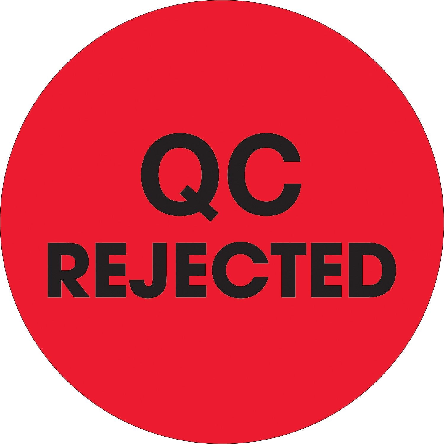 2 in. Circle - QC Rejected Fluorescent Red Labels - Roll of 500