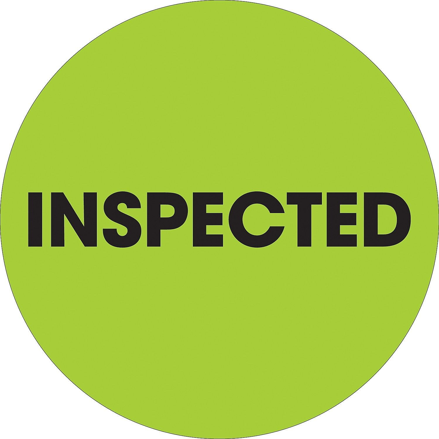 2 in. Circle - Inspected Fluorescent Green Labels - Roll of 500