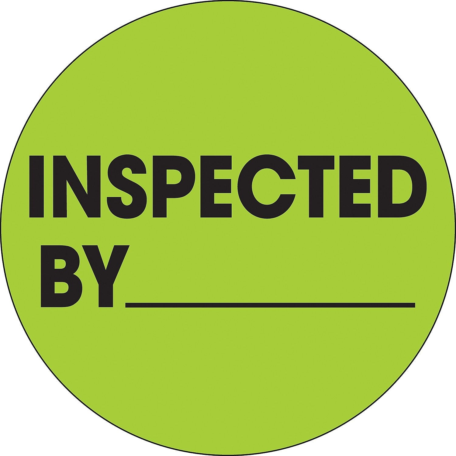 Tape Logic  2 in. Circle - Inspected By Fluorescent Green Labels - Roll of 500