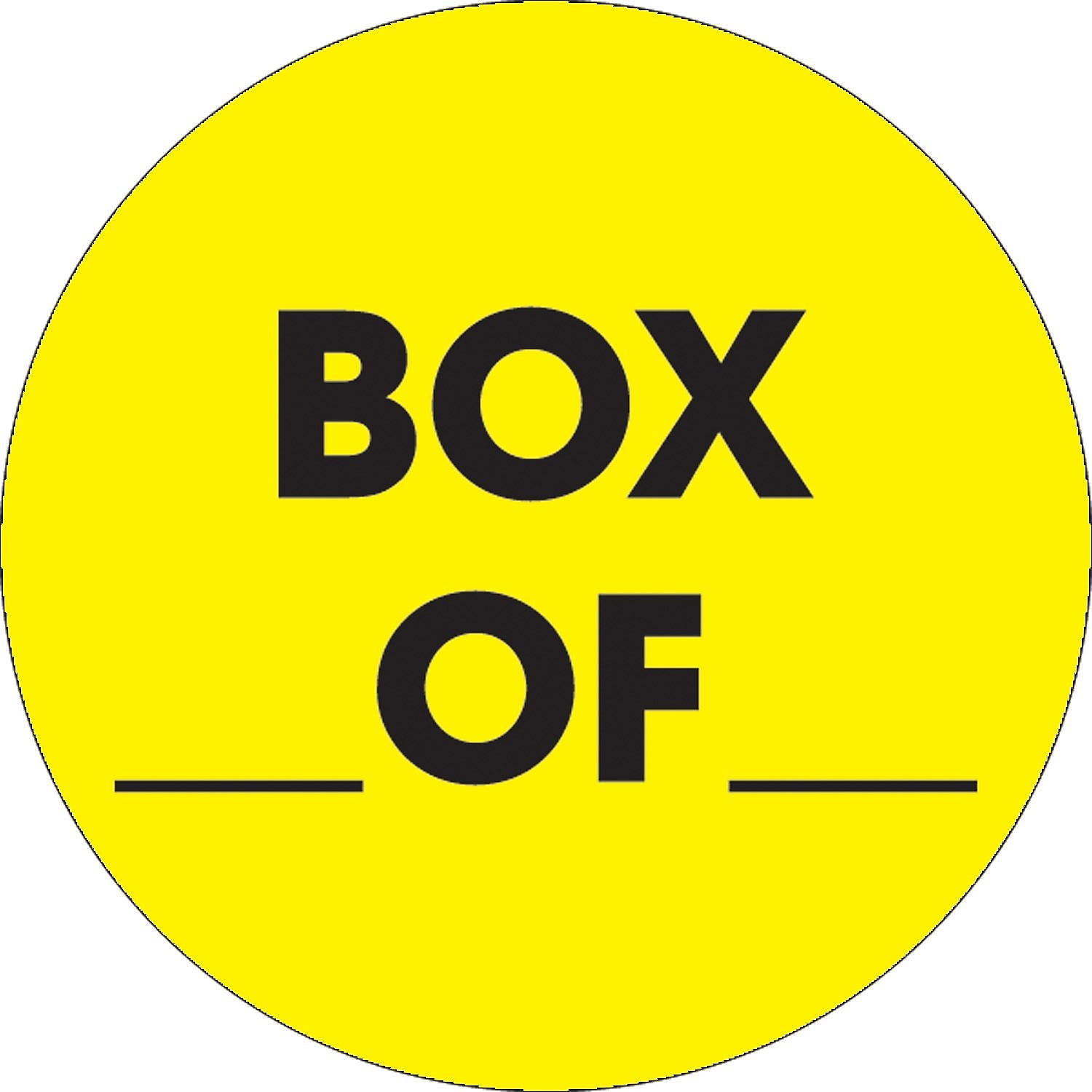 2 in. Circle - Fluorescent Yellow Labels, 1 Roll, 500 Labels per Roll